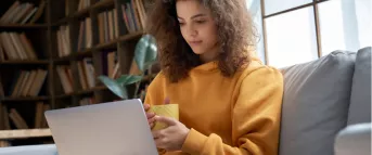 Woman applying for a line of credit online